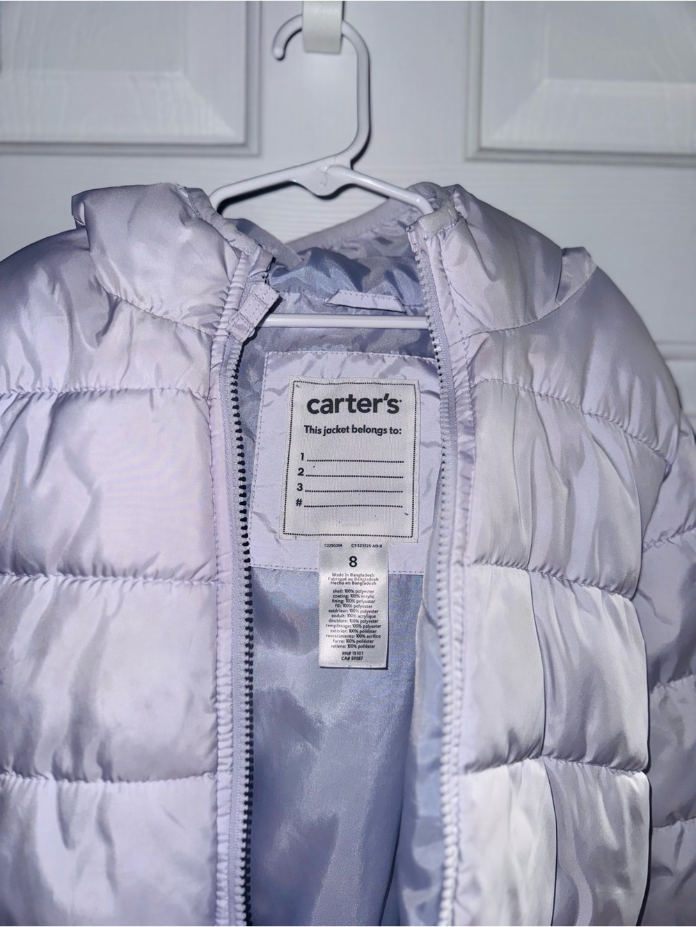 Carter's Kid Packable Hooded Puffer Jacket - Purple